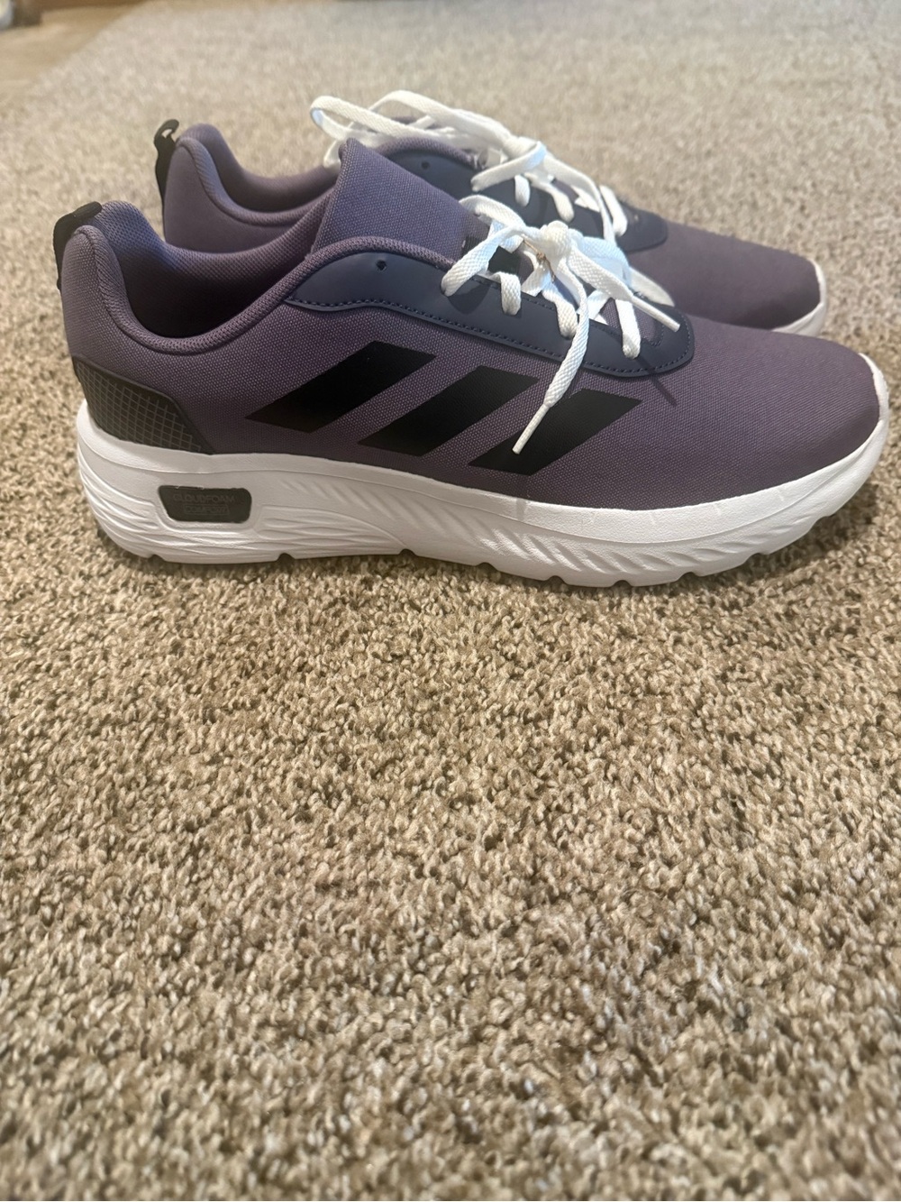 adidas Men's Athletic Shoes in Purple and White with Black Stripes